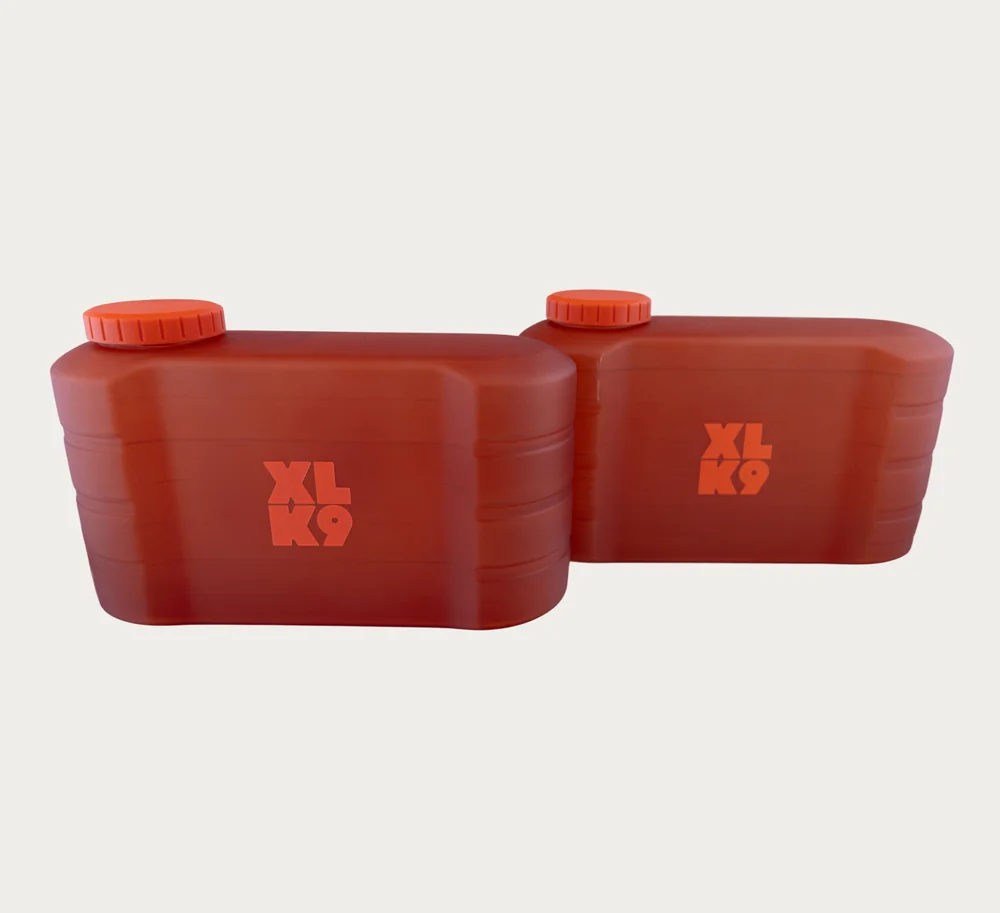 Two leak-proof, screw-cap water jugs.